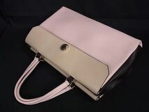 1円 ■美品■ FURLA フルラ メリディアン レザー ハンドバッグ トートバッグ レディース ピンク系×ベージュ系 BE9406_画像3