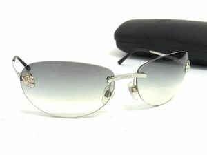 1円 ■美品■ CHANEL シャネル 4084 c.124/8G 62□15 120 カメリア サングラス メガネ 眼鏡 レディース メンズ シルバー系 AS7766