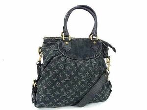 1円 LOUIS VUITTON ルイヴィトン M95352 モノグラムデニム ネオカヴィGM 2WAY ハンドバッグ ショルダー ノワール ブラック系 BG6955