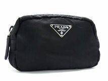 1円 ■美品■ PRADA プラダ テスートナイロン マルチケース ポーチ 小物入れ レディース メンズ ブラック系 BE9058_画像1