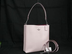 1円 ■極美品■ COACH コーチ CA214 モリー レザー 2WAY バケットバッグ ショルダーバッグ クロスボディバッグ ピンク系 AV5148