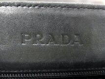 1円 PRADA プラダ レザー プラスチックハンドル トートバッグ ハンドバッグ 手持ちかばん レディース メンズ ブラウン系 AS9327_画像6