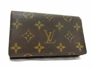 1円 LOUIS VUITTON ルイヴィトン M61736 モノグラム ポルトフォイユ トレゾール 二つ折り 財布 ウォレット ブラウン系 AS7826