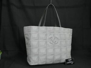 1円 ■美品■ CHANEL シャネル ココマーク キャンバス×レザー ハンドバッグ トート ショルダー 肩掛けかばん レディース グレー系 AV5030