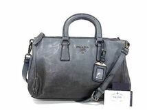 1円 ■美品■ PRADA プラダ BL0739 レザー グラデーション 2WAY ハンドバッグ ショルダー トート レディース ライトブルー系 AV5005_画像1