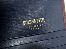 ■新品■未使用■ GOLD PFEIL ゴールドファイル レザー 二つ折り 長財布 ウォレット メンズ レディース ボルドー系 AU7725_画像6