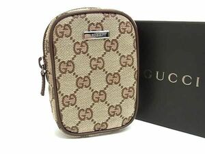 ■新品■未使用■ GUCCI グッチ 74245 GG柄 GGキャンバス×レザー シガレットケース 煙草ケース メンズ レディース ブラウン系 AT9086