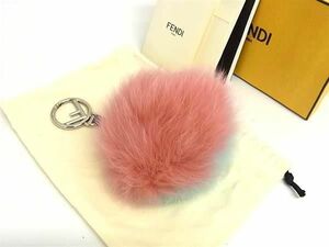 # new goods # unused # FENDI Fendi pompon charm fur key holder key ring bag charm pink series × light blue series AS7453