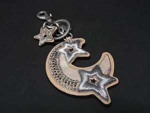 # ultimate beautiful goods # COACH Coach leather Star moon key holder charm lady's brown group × silver group AV1729