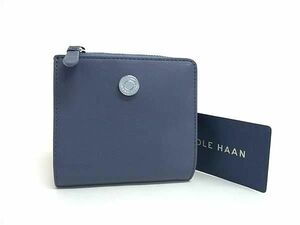 ■新品■未使用■ COLE HAAN コールハーン レザー 二つ折り 財布 ウォレット 小銭入れ 札入れ レディース ブルー系 AV5222