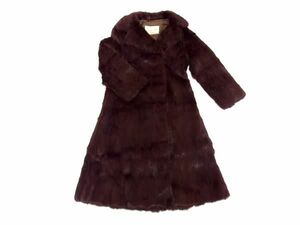 1円 ■美品■ Deluxe Fur by Onward デラックスファーオンワード ミンクファー 毛皮 ロングコート アウター 上着 洋服 ブラウン系 BG6717