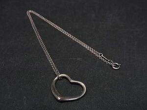 1円 TIFFANY＆Co ティファニー エルサペレッティ オープンハート SV925 ネックレス ペンダント アクセサリー シルバー系 AY0206