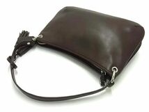 1円 ■美品■ COACH コーチ 26601 レザー タッセル 2WAY ワンハンドル クロスボディ ハンドバッグ ショルダーバッグ ブラウン系 BE9669_画像3