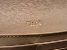 1円 Chloe クロエ レザー 二つ折り 長財布 ウォレット 小銭入れ 札入れ カード入れ レディース ベージュ系 AU9527_画像6