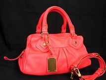 1円 MARC BY MARC JACOBS マークバイマークジェイコブス レザー 2WAY ハンドバッグ ショルダーバッグ レディース ピンク系 AS8997_画像1