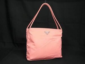 1円 ■美品■ PRADA プラダ テスートナイロン ハンドバッグ トートバッグ レディース ピンク系 AU9283