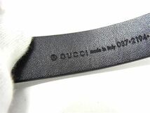 1円 GUCCI グッチ 037 2194 1301 R Gモチーフ レザー ベルト 表記サイズ 65 26 レディース ブラック系 AU9464_画像4