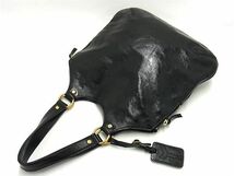 1円 ■美品■ YVESSAINTLAURENT イヴサンローラン レザー ショルダーバッグ トート レディース 肩掛け ブラック系 BH1241_画像3