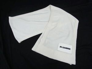 1円 ■極美品■ JIL SANDER　ジルサンダー カシミヤ100％ マフラー ストール ショール 防寒具 レディース メンズ アイボリー系 AQ9718