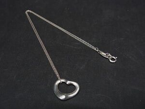 1円 TIFFANY＆Co ティファニー エルサペレッティ オープンハート SV925 ネックレス ペンダント アクセサリー シルバー系 AS8951