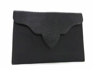 1円 ■美品■ YVESSAINTLAURENT イヴサンローラン ヴィンテージ レザー クラッチバッグ セカンドバッグ レディース ブラック系 AS6148