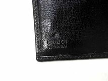 1円 ■美品■ GUCCI グッチ 034 1408 0874 レザー 二つ折り 財布 ウォレット 小銭入れ 札入れ メンズ ブラック系 AS7927_画像7