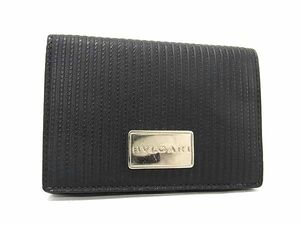 1円 ■美品■ BVLGARI ブルガリ ミレリゲ PVC カードケース カード入れ 名刺入れ メンズ レディース ブラック系 AT9330