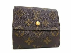 1円 LOUIS VUITTON ルイヴィトン M61652 モノグラム ポルトモネ ビエ カルトクレディ 三つ折り 財布 ウォレット ブラウン系 AX0671