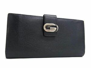 1円 ■美品■ GUCCI グッチ 035 2778 2109 レザー 二つ折り 長財布 ウォレット 札入れ 小銭入れ メンズ レディース ブラック系 AT9130