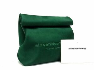 1円 Alexander Wang アレキサンダーワン サテン ポーチ マルチケース 小物入れ レディース メンズ グリーン系 BE9555