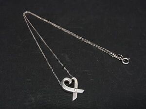 1円 ■美品■ TIFFANY＆Co ティファニー パロマピカソ ラビングハート 1Pダイヤモンド SV925 ネックレス アクセサリー シルバー系 BE9894