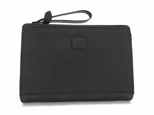 1円 ■美品■ Burberrys バーバリーズ レザー クラッチバッグ セカンドバッグ 紳士 メンズ ブラック系 AS6355