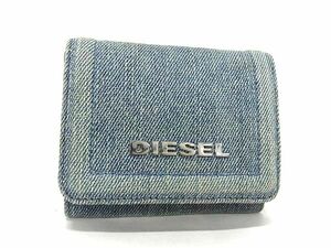 1円 DIESEL ディーゼル デニム 三つ折り 財布 ウォレット 小銭入れ 札入れ カード入れ メンズ レディース ブルー系 BE9753