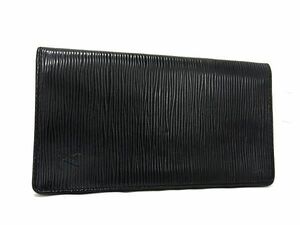 1円 ■美品■ LOUIS VUITTON ルイヴィトン M63212 エピ ポルトカルト クレディ 二つ折り 長財布 ウォレット 札入れ ブラック系 AW2296