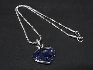 1円 ■極美品■ SWAROVSKI スワロフスキー クリスタル ネックレス ペンダント アクセサリー シルバー系×パープル系 AS7130