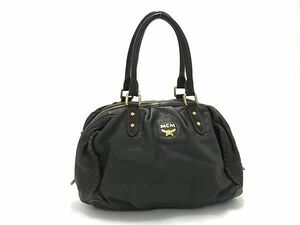 1円 ■美品■ MCM エムシーエム レザー ハンドバッグ トートバッグ レディース ブラック系 BE9610