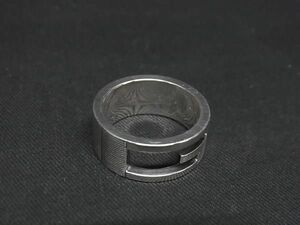 1円 ■美品■ GUCCI グッチ ブランデッドG SV925 リング 指輪 アクセサリー 表記サイズ10(約9号) レディース メンズ シルバー系 AT8804