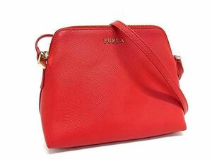 1円 ■美品■ FURLA フルラ レザー クロスボディ ショルダーバッグ ミニバッグ ポシェット 斜め掛け レディース ピンク系 AX0835