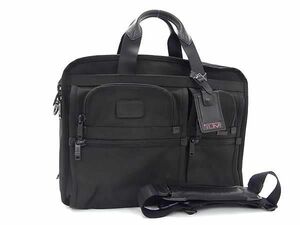 1円 ■美品■ TUMI トゥミ 26160DH ナイロンキャンバス×レザー 2WAY ハンドバッグ ショルダー ビジネスバッグ ブラック系 AS9555