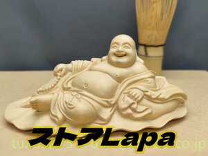 【縁起物】布袋様 七福神 木製 布袋尊 置物 開運 仏像