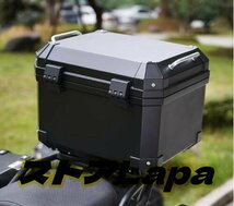 リアボックス 45L ブラック トップケース 大容量 ツーリング バックレスト装備 持ち運び可能_画像1