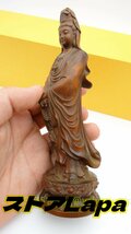 観音菩薩 仏様 木彫 彫刻工芸品 手作り 精緻工芸品 収蔵品 古美術品_画像2