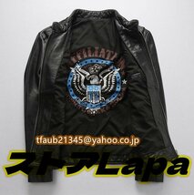 レザージャケット カウハイド 牛革 ライダース 本革 メンズファッション 革ジャン アメカジ バイクレザー ジャンパー S～5XL_画像3