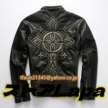 レザージャケット カウハイド 牛革 ライダース 本革 メンズファッション 革ジャン アメカジ バイクレザー ジャンパー S～5XL_画像1