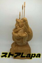 大黒天 仏教工芸品　総檜材　精密彫刻　極上品　木彫仏教　仏師で仕上げ品　七福神 三面大黒天_画像4