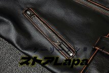 カウハイド　レザージャケット　バイクジャケット　メンズファッション　ライダーズジャケット　ポケット沢山　牛革_画像9