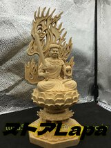 稀少 珍品 不動明王 総檜材　仏教工芸品　木彫仏教　精密彫刻　極上品　仏師で仕上げ品_画像2