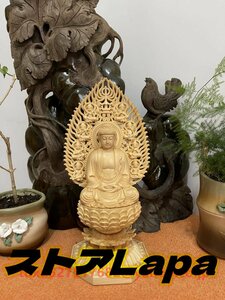 極上品 檜材製 阿弥陀如来坐像 供養品木彫仏像 仏教工芸品 精密細工