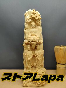 阿弥陀三尊（阿弥陀如来 観音菩薩 勢至菩薩）立像 極上品 精密彫刻　木彫仏教　仏教工芸品