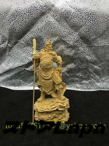 稀少　珍品　彫刻　関羽　仏教工芸品　総檜材製　極上彫　木彫仏像　武財神　三国志　関羽像
